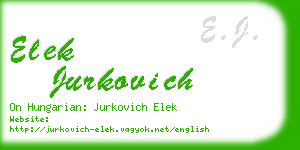 elek jurkovich business card